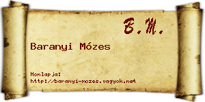 Baranyi Mózes névjegykártya